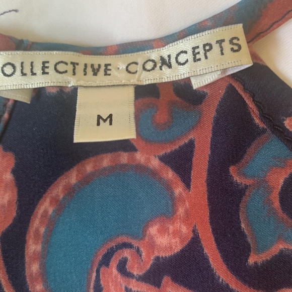 Collective Concepts navy/teal/rose floral lined empire waist strappy maxi dress - Picture 3 of 6